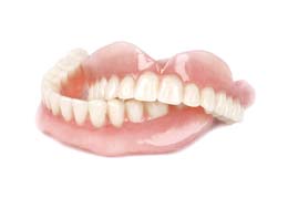Complete set of dentures in Houston