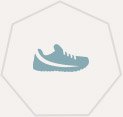 Animated running shoe icon
