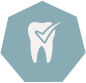 Animated tooth with checkmark highlighted blue