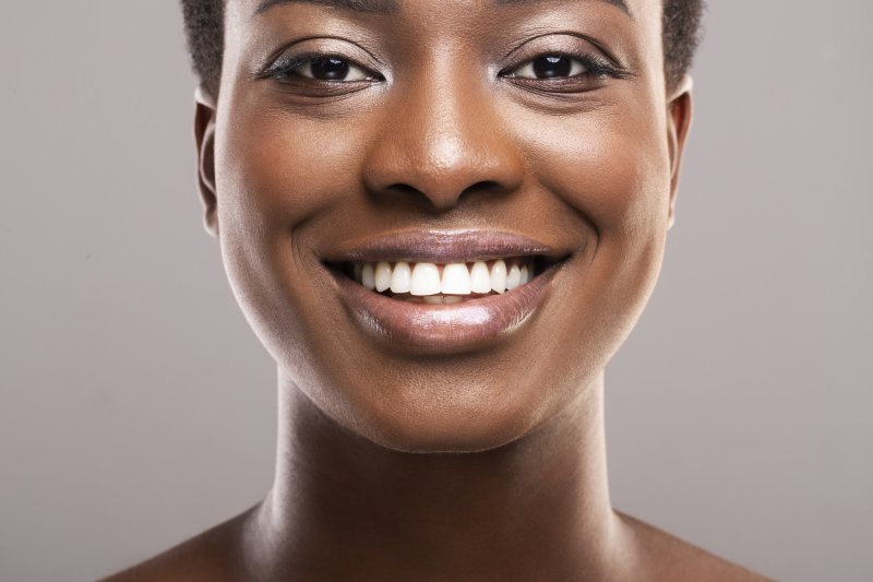 woman with very white teeth